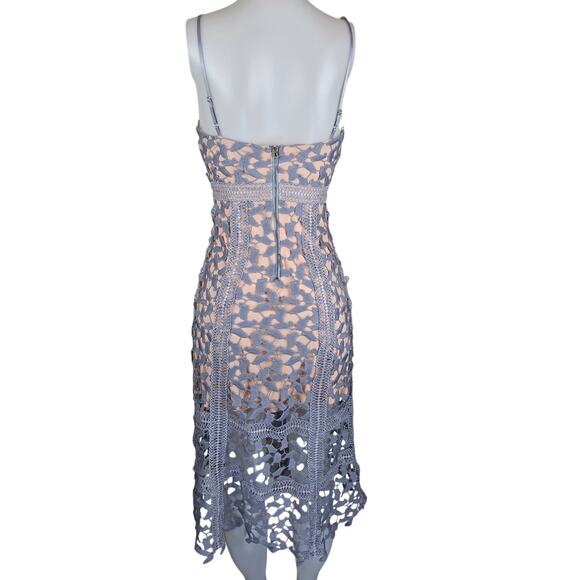 HD In Paris Anthropologie Lilac Mini Lace Overlay Stunning Women's Dress SP NWT - Picture 2 of 5